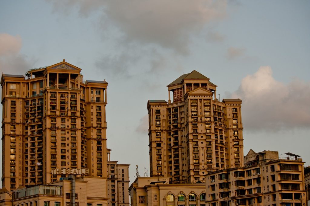 Residential apartment towers in an Indian metro