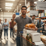 The Daily Rupee satire illustration: H1B Rookie Calls Warehouse Store Membership His First Investment, Breaks Even on Rotisserie Chicken