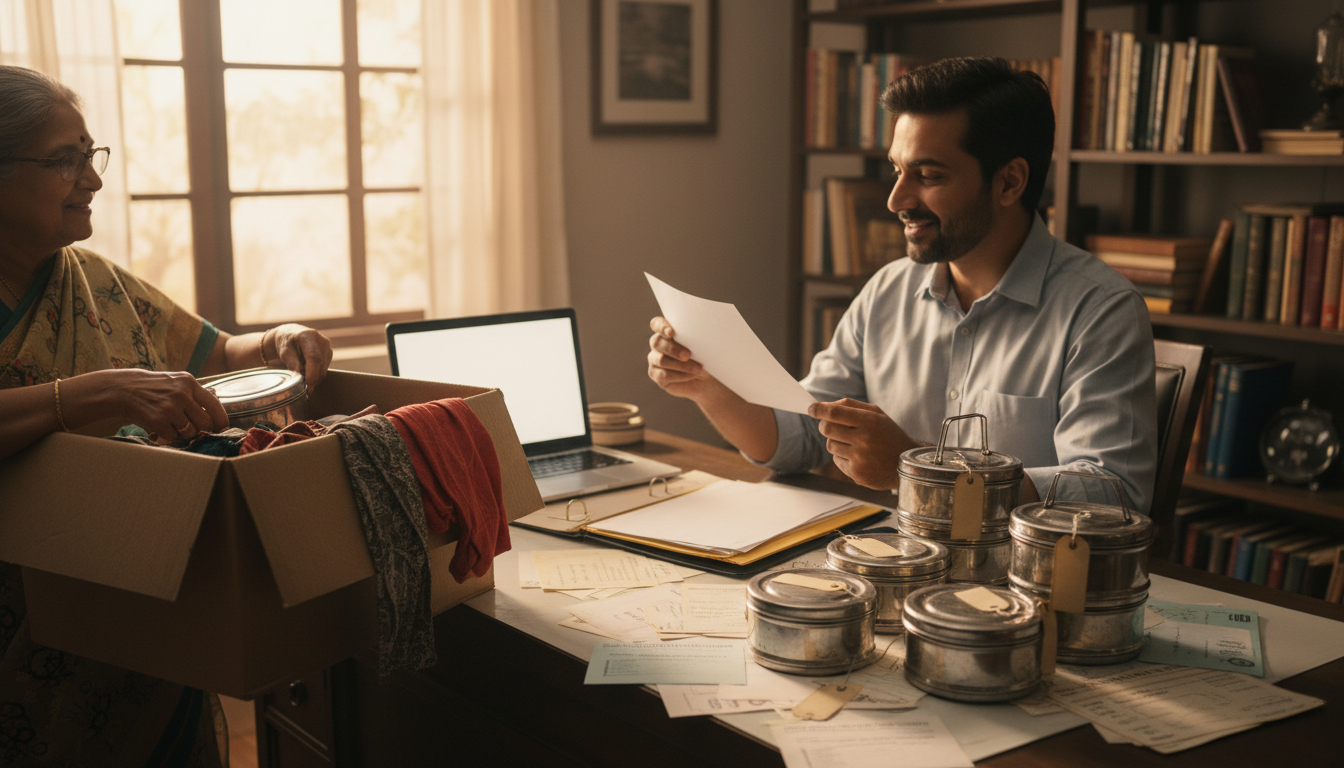 The Daily Rupee satire illustration: Man Tells CPA About "Just One" Indian Account, Locates Four More by Dinner