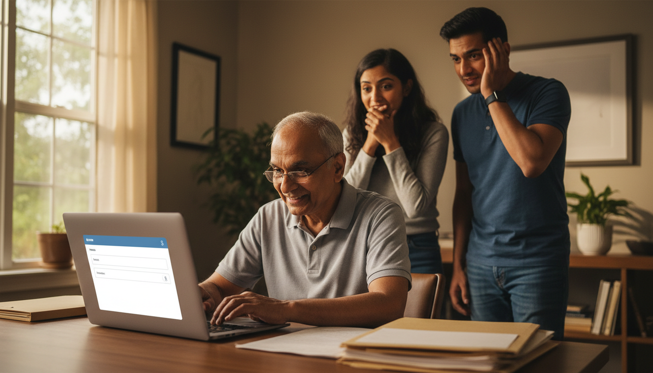 The Daily Rupee satire illustration: Naperville Uncle Writes Full Paragraph in Payment Memo, Sends Four Dollars With Footnotes
