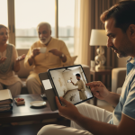 The Daily Rupee satire illustration: Man Inspects Pune Flat Weekly by Video Call, Has Never Visited